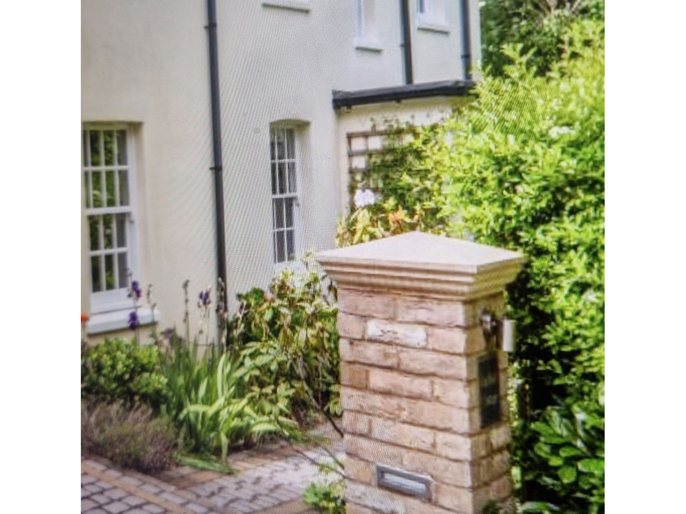 London Brick pillar built by Perfect Landscapes, Yateley, Hampshire