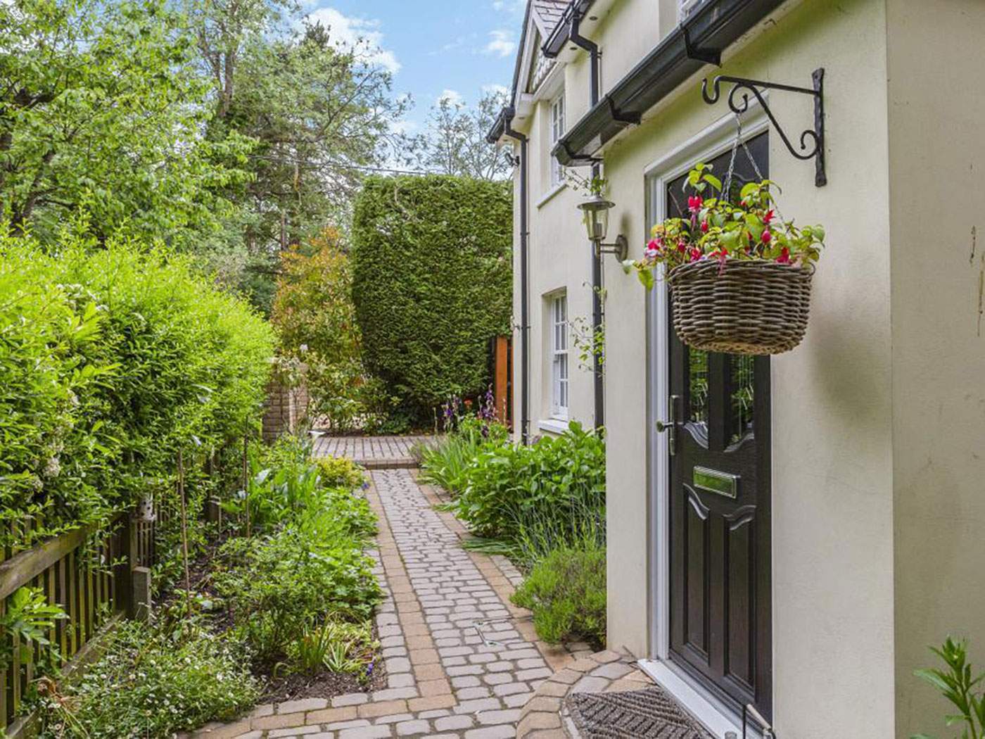Cobbled pathway built by Perfect Landscapes, Yateley, Hampshire.