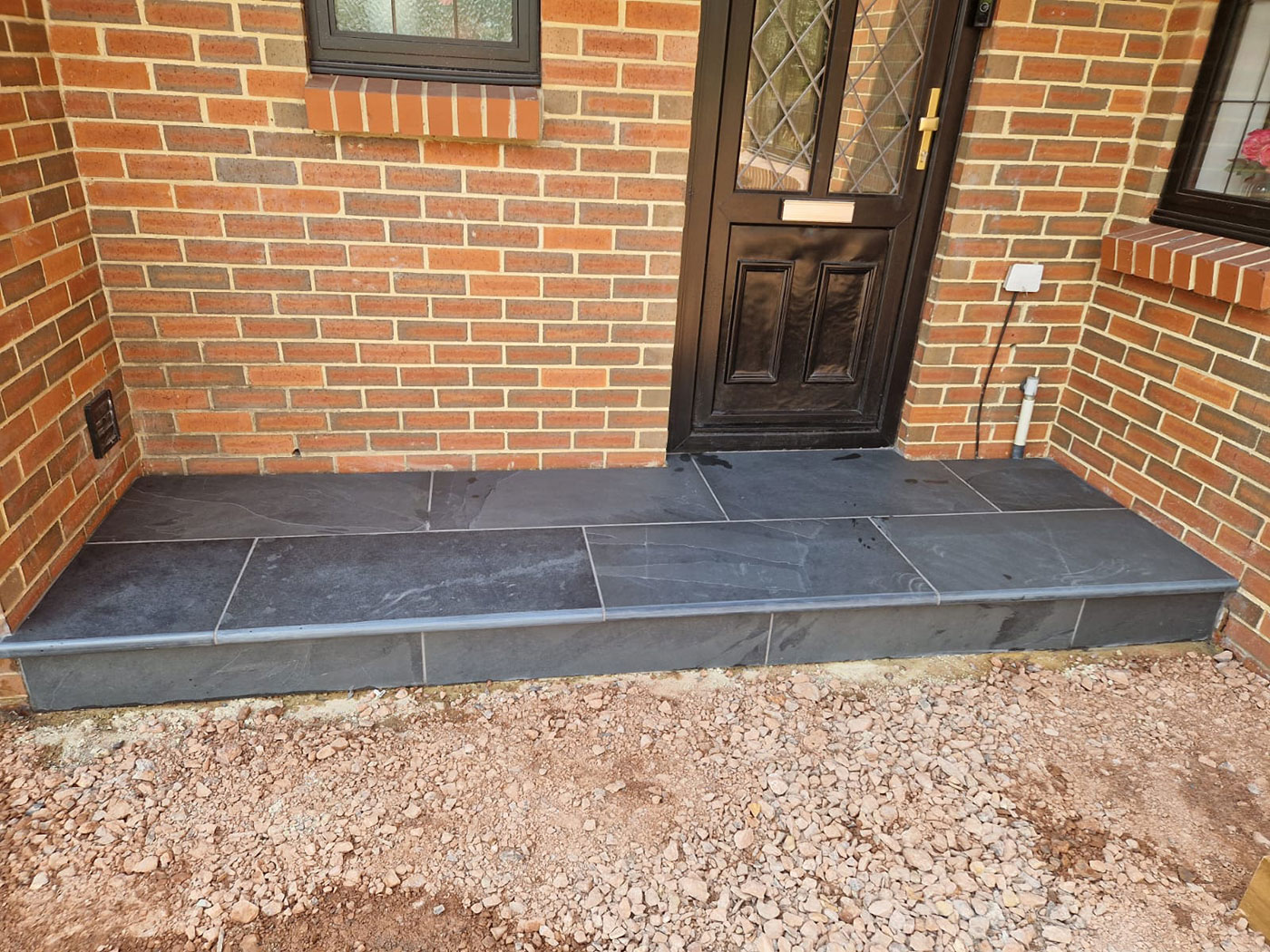 Limestone Step installed by Perfect Landscapes, Yateley, Hampshire
